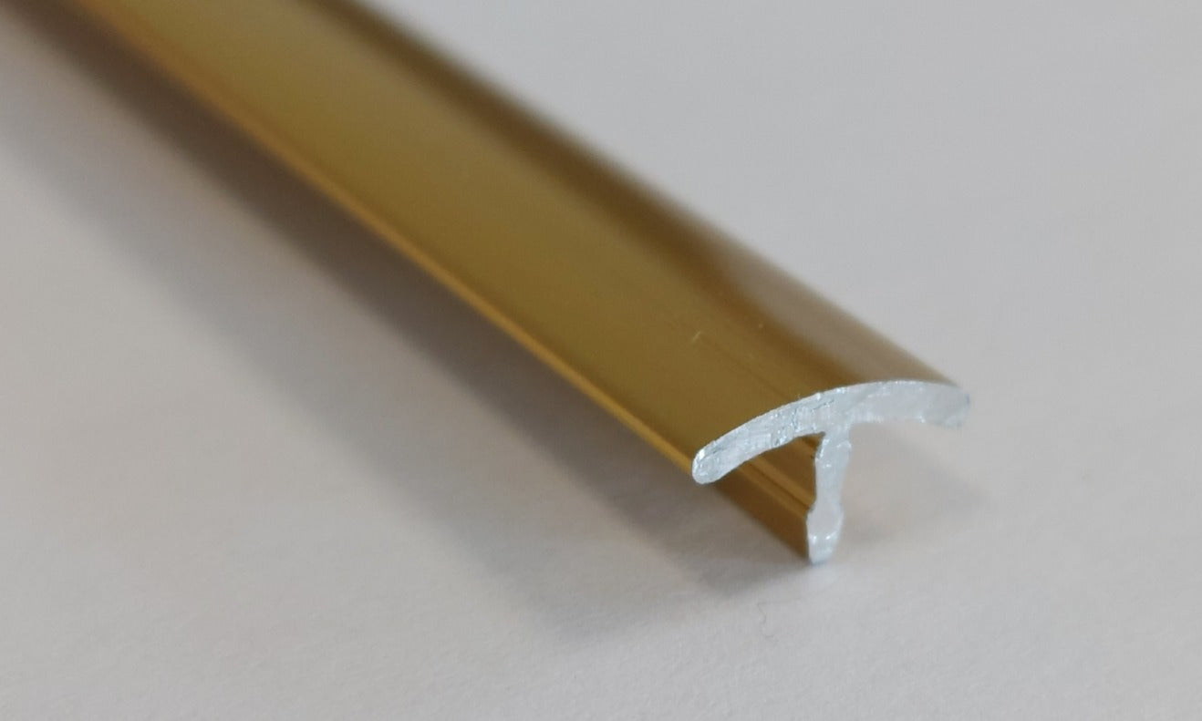 Goldenes T-Profil 270 cm – Aluminium Übergangsprofil für PVC Paneele