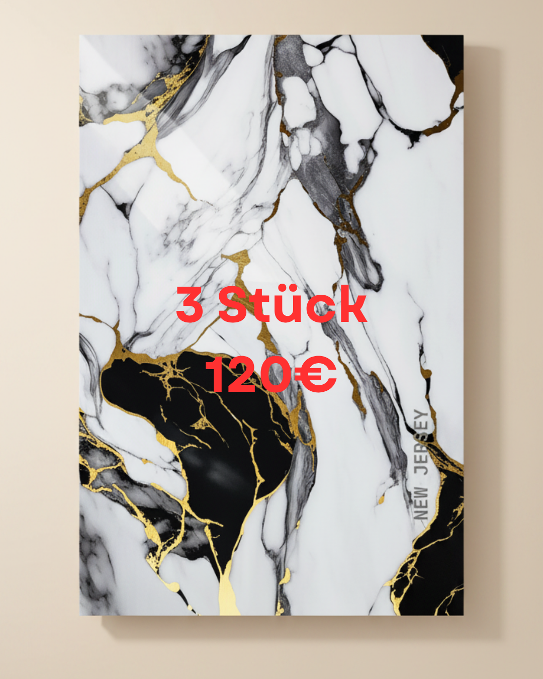 Panele ścienne PVC New Jersey 260 x 122 cm – szlachetna czarno-biało-złota marmurowa optyka