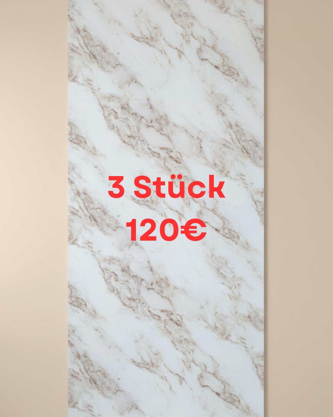 PVC vægpanel Ice Beige Marmor 280 × 122 cm – Vandtæt & Blank