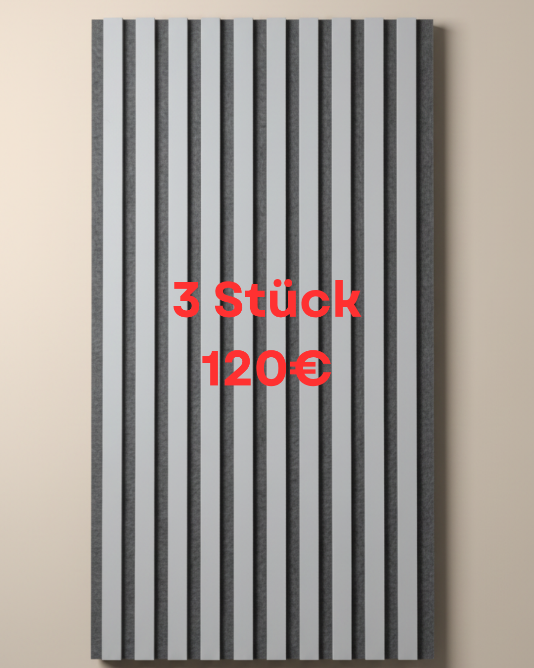 Akustik Wandpaneel Reinweiß 275 × 60 cm – Minimalistisches Design & Schallabsorption