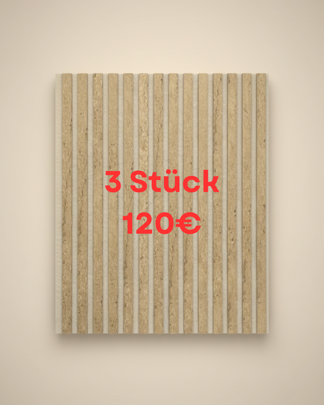 Akustik Wandpaneel Travertin 275 × 60 cm – Steinoptik & Schallabsorption