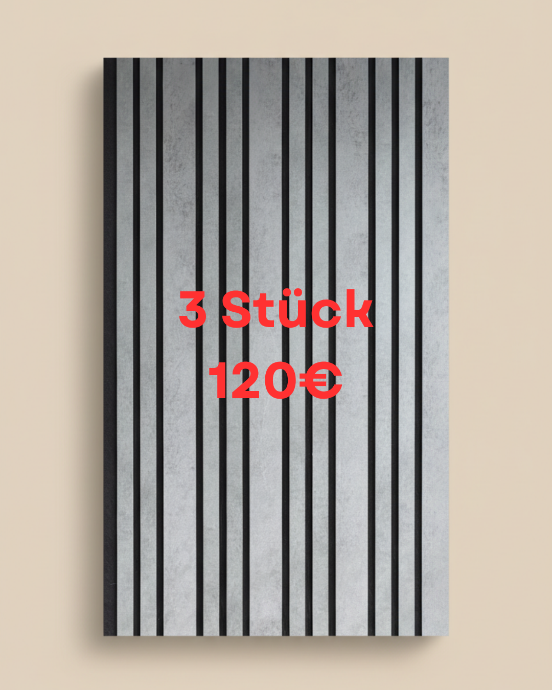 Akustikpaneel Dubai Dark Stone 275 x 60 cm – Dunkle Steinoptik, Modern & Schalldämmend