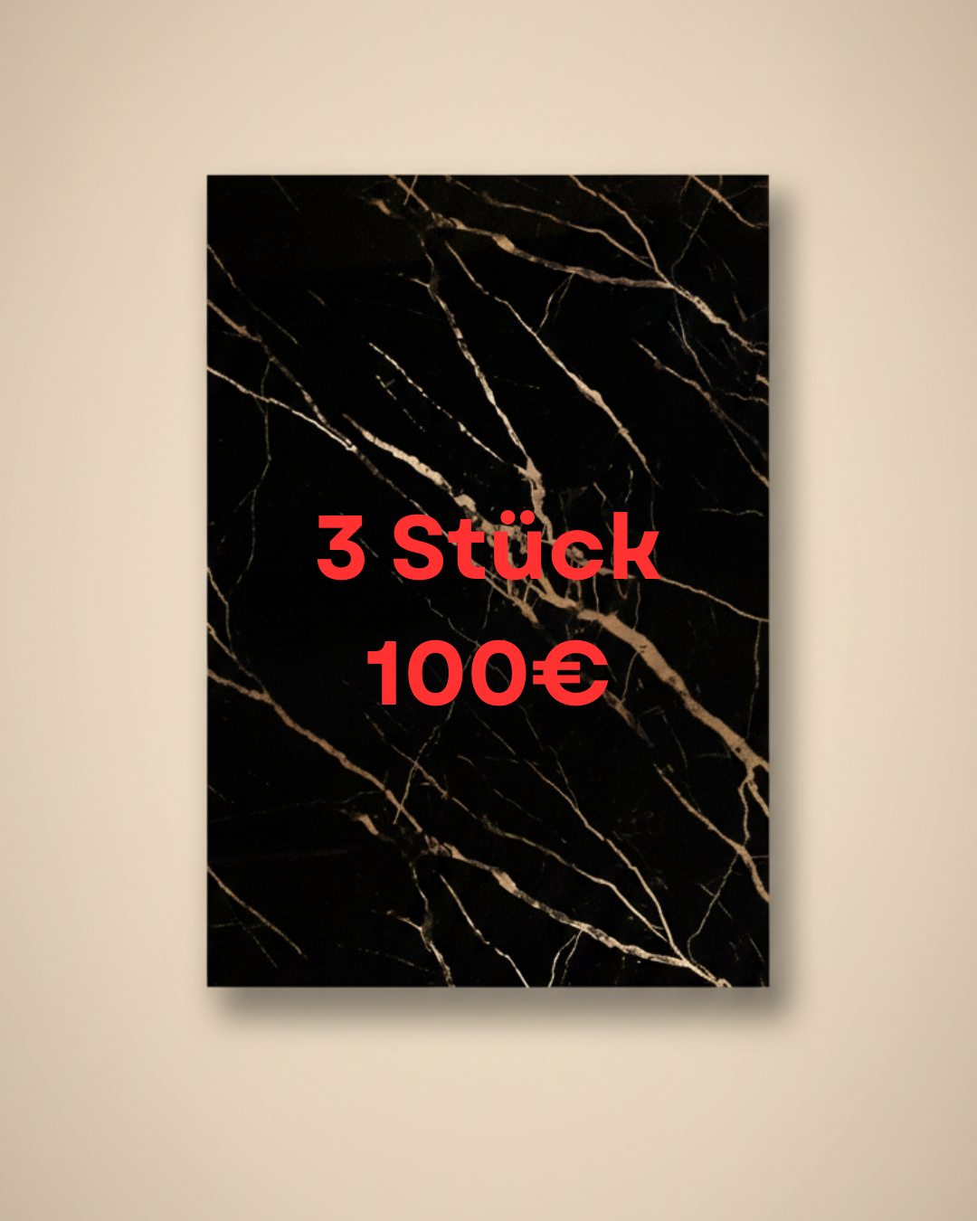 Schwarzes PVC Wandpaneel 260 × 120 cm – Gold-Marmoroptik, Wasserdicht & Derzfrei