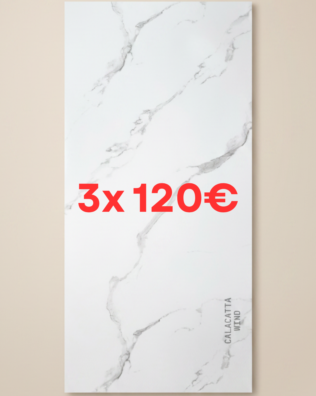 Calacatta Wind PVC Wandpaneel 260 x 122 cm – Edle weiße Marmoroptik