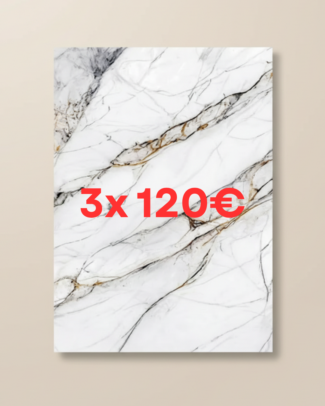 PVC Wandpaneel Capadocia 260 x 122 cm – Edle Weiß Gold Marmoroptik für moderne Räume