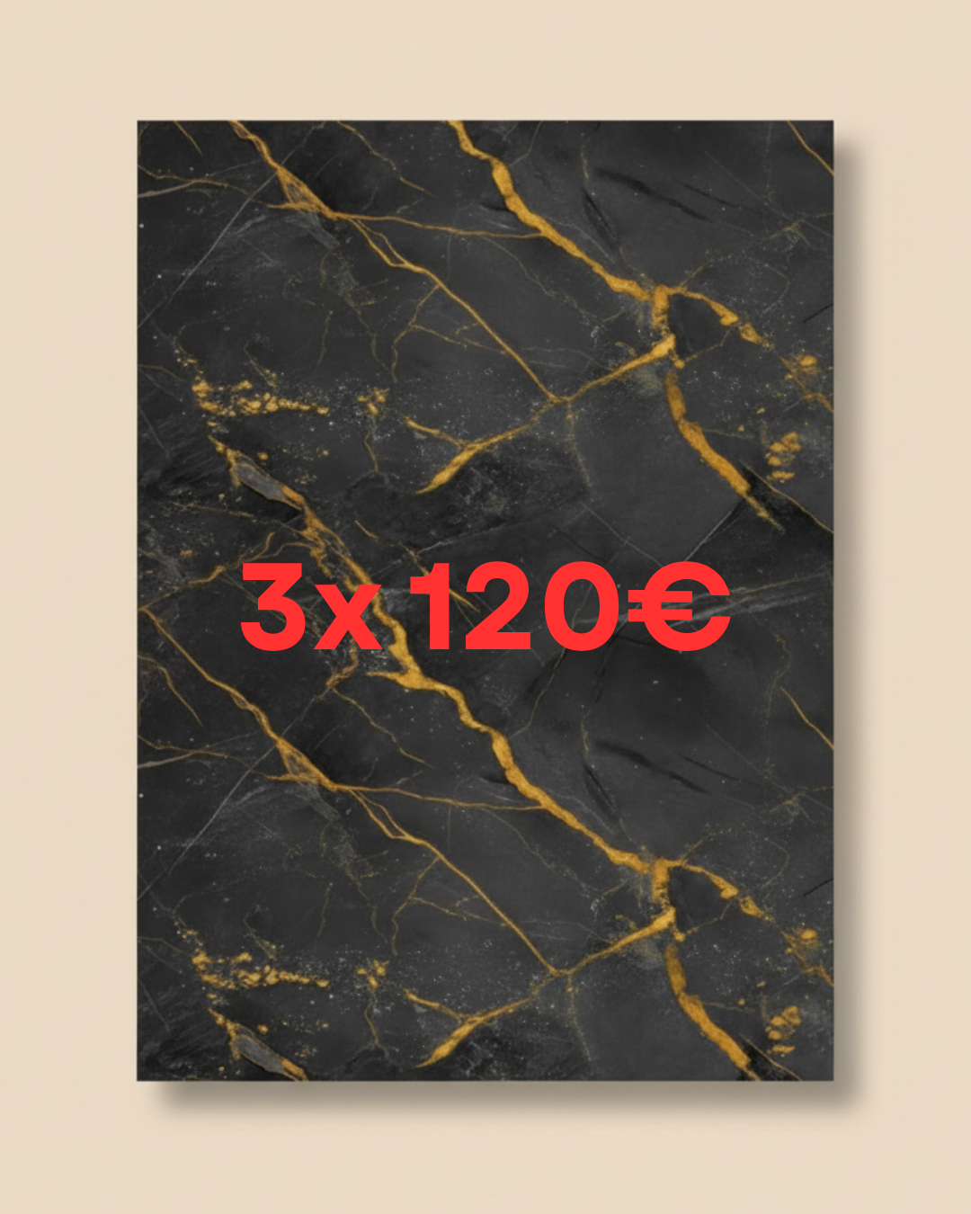 PVC Wandpaneel Oro Black 260 x 122 cm – Edle Schwarz Gold Marmoroptik