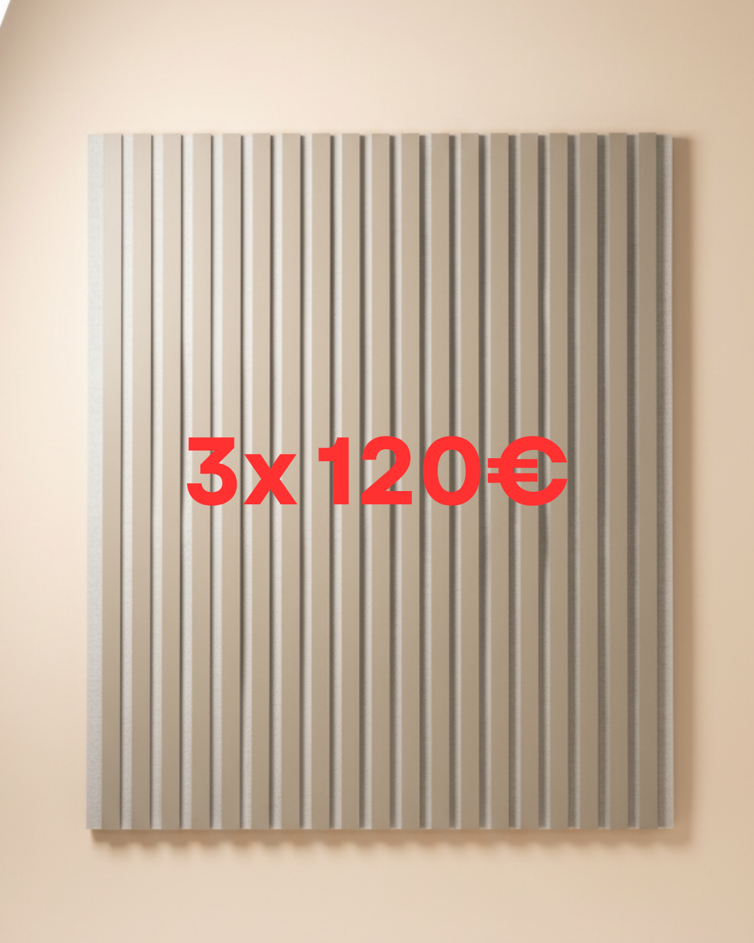 Akustik Wandpaneel Beige & Weiß 275 × 60 cm – Modernes Design & Schallabsorption