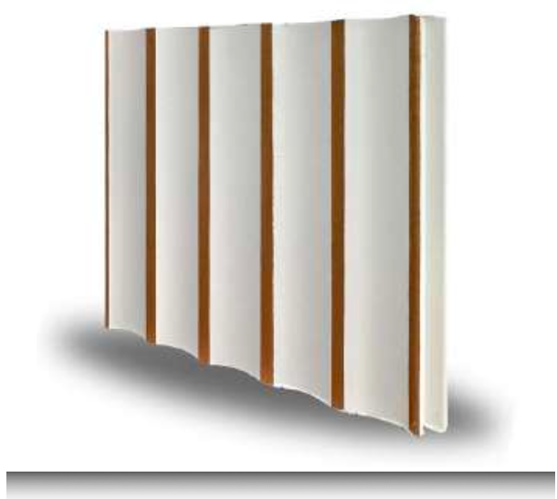 Weißgoldene MDF-Wandplatte 15 cm | Weiße moderne Wandverkleidung mit goldenem Detail