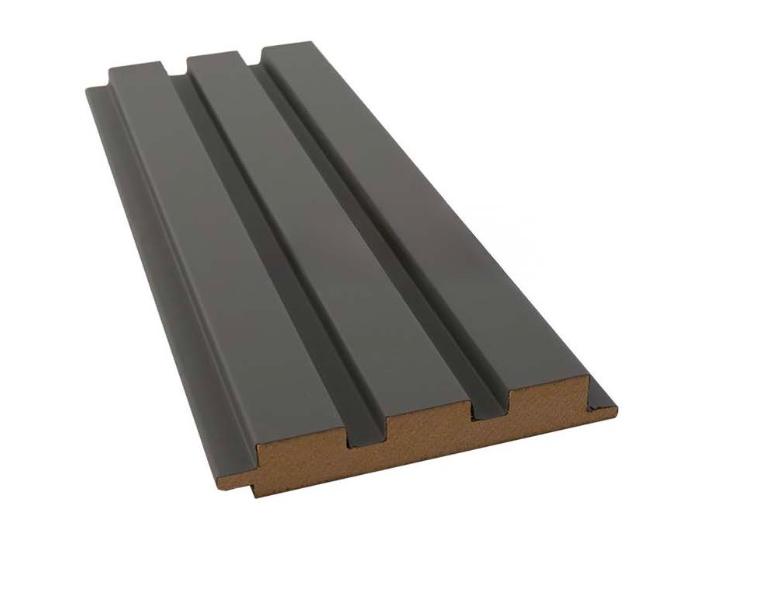 Nevada antracit MDF vægpanel | Moderne stribet dekorationspanel 18×124×280 cm