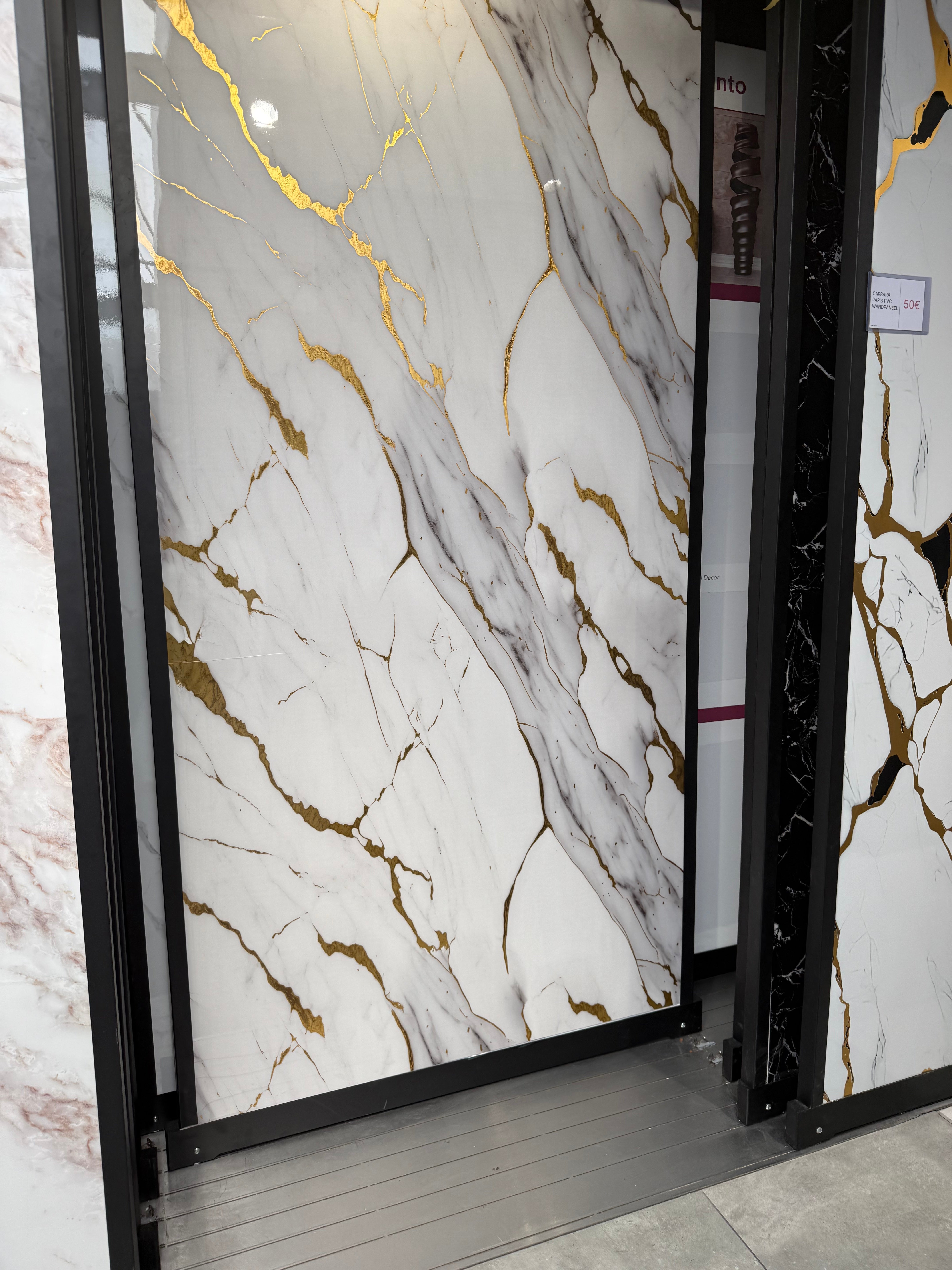 Carrara Gold PVC Wandpaneel Marmoroptik 260 × 122 cm