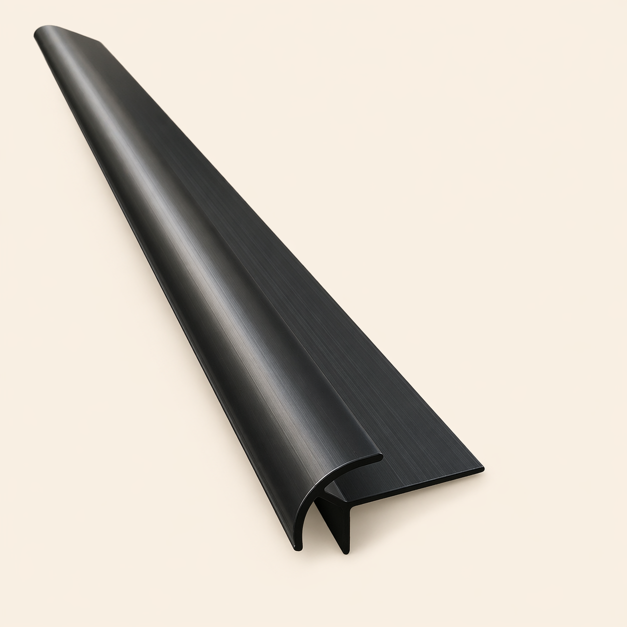 Aluminium udvendigt hjørneprofil i sort 20 × 12 mm – 240 cm