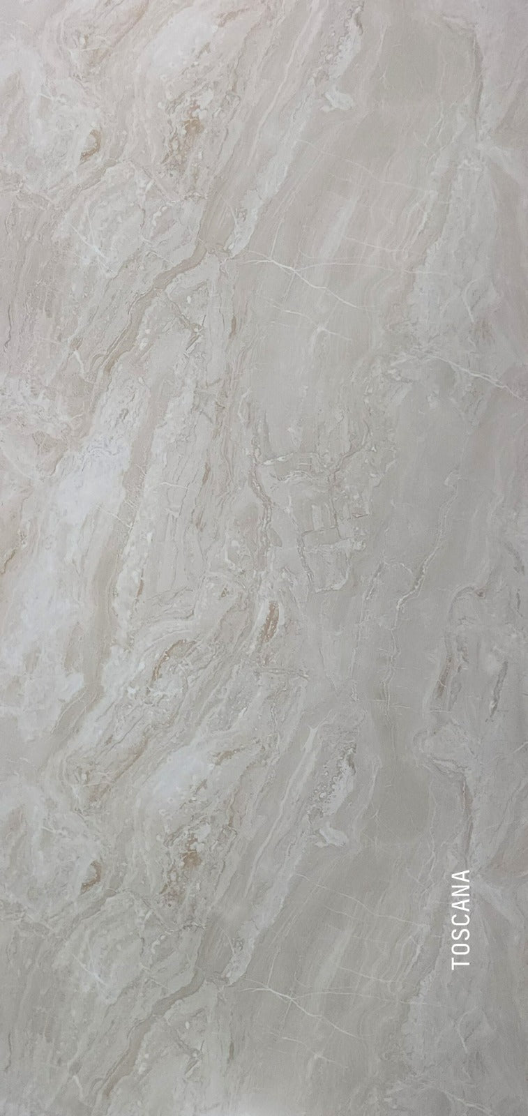 Toscana PVC Wandpaneel 260 x 122 cm – Beige Marmoroptik mit sanften Natursteinadern