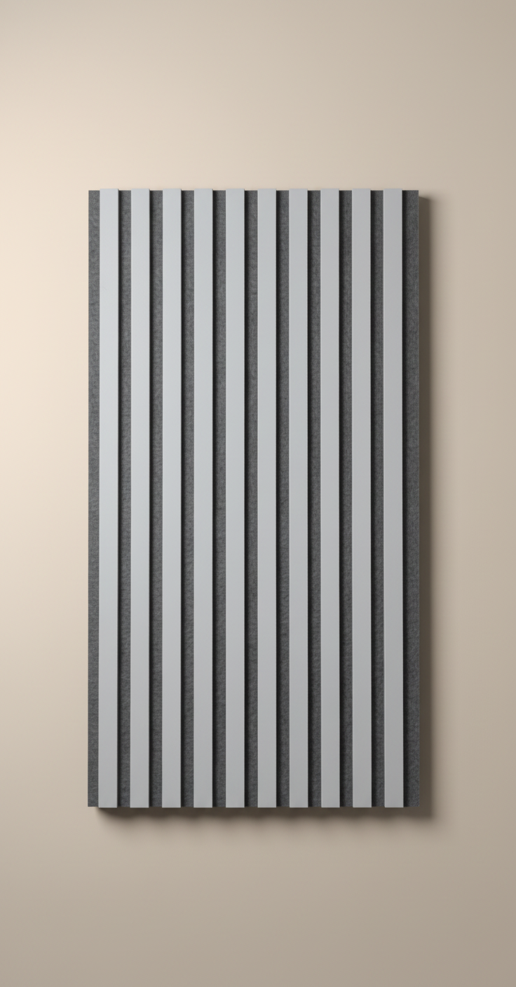 Akustik Wandpaneel Reinweiß 275 × 60 cm – Minimalistisches Design & Schallabsorption