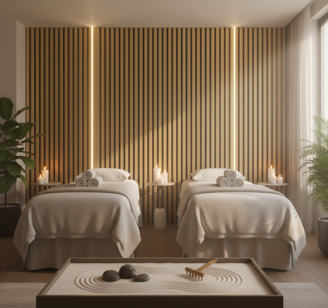 Gold Akustik Wandpaneel 275 × 60 cm – Luxus Wandverkleidung mit Schallabsorption