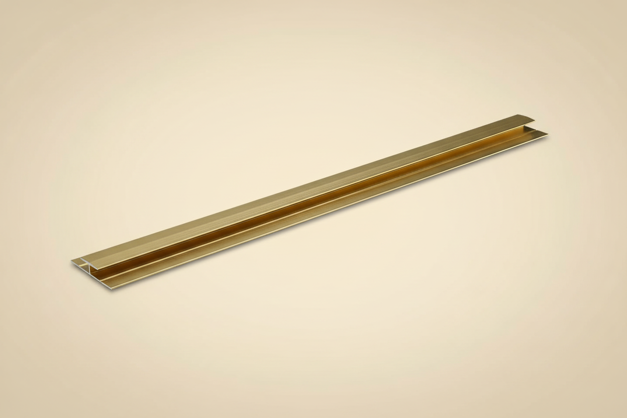 Aluminium H-Verbindungsprofil Gold 270 × 2,5 cm – Für PVC Wandpaneele
