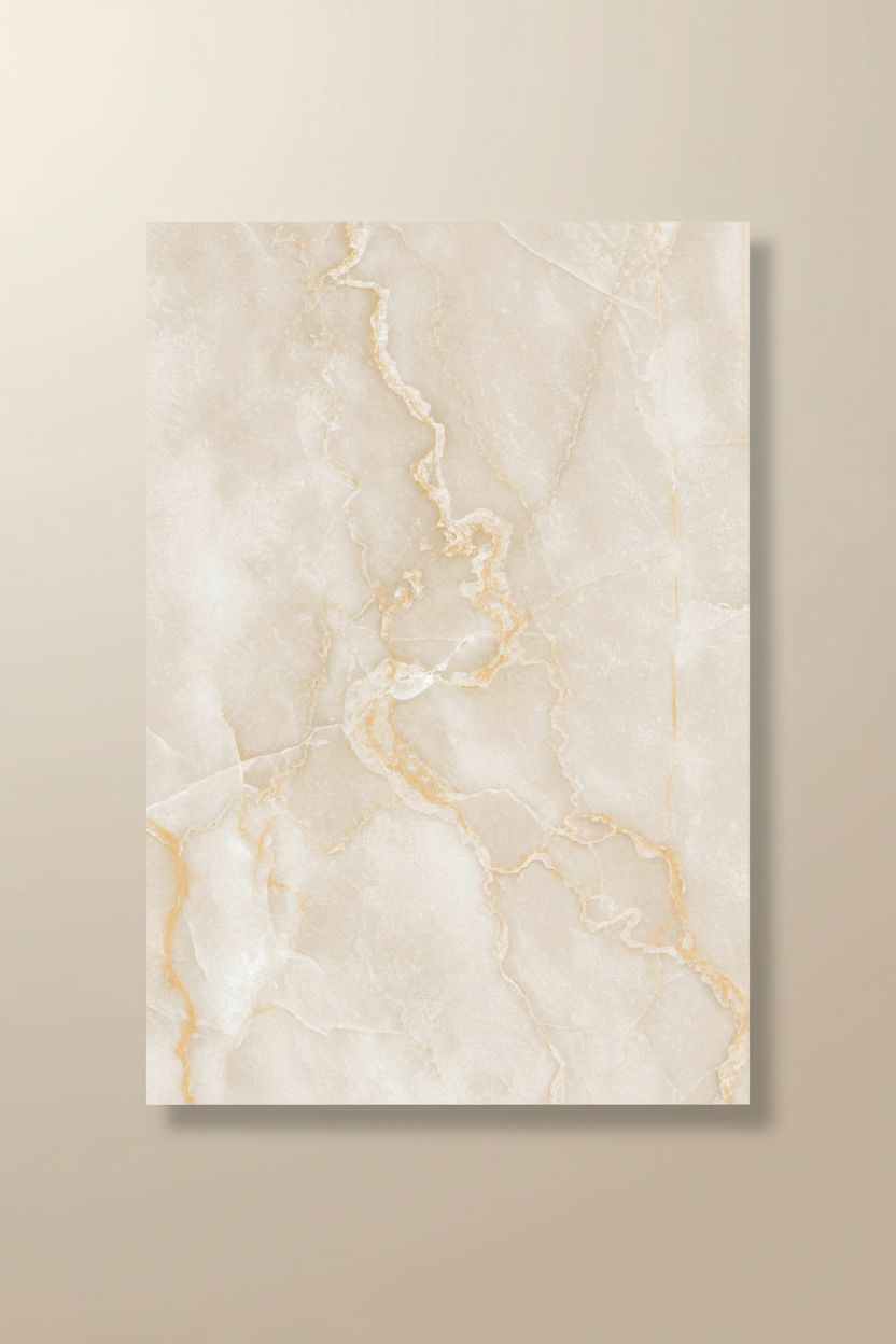 PVC Wandpaneel Vanille Marmor 280×122 cm – Cremefarbene Marmoroptik, Wasserfest