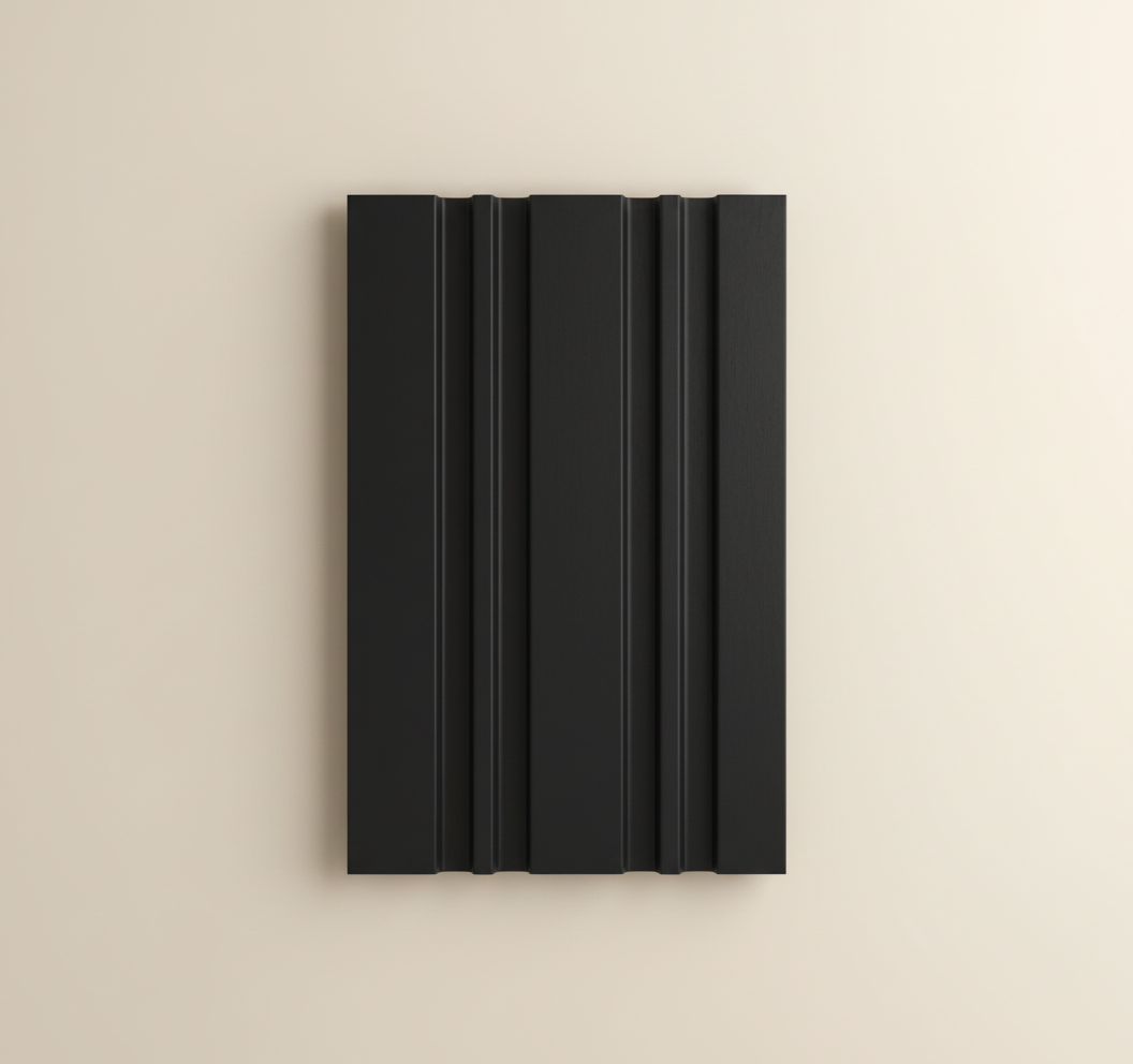 Sort MDF-vægpanel 12 mm | Moderne dekorativ vægbeklædning