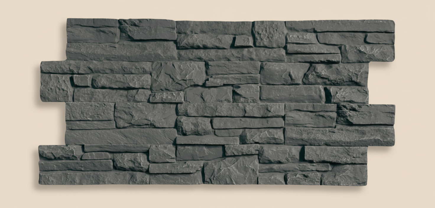 Wandpaneel in Schieferoptik | Dekorative Wandverkleidung in Steinoptik | 60×120 cm