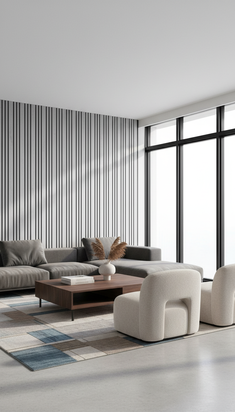 Akustikpanel Dubai Dark Stone 275 x 60 cm – Mørkt stenlook, Moderne & lydabsorberende