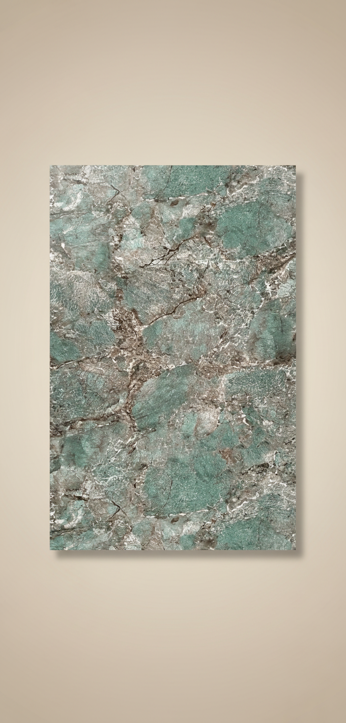 PVC Wandpaneel Amazonit Grün 280×122 cm – Grüne Marmoroptik, Wasserfest & Hochglanz