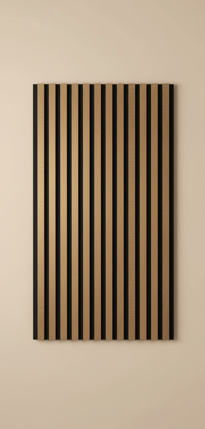 Akustikpanel Bronze Sort 276 x 60 cm – Bronzetonet Trælook & Lydabsorberende