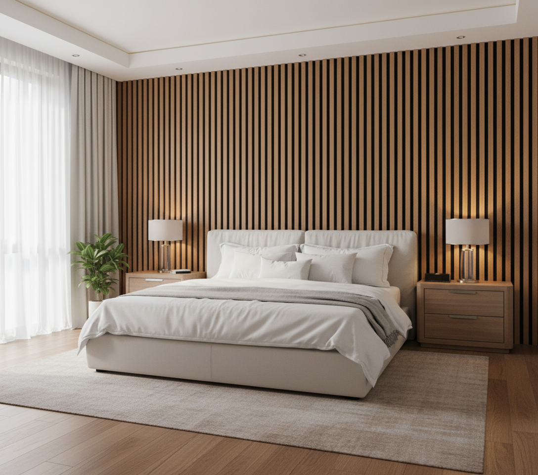 Akustik Wandpaneel Italienische Eiche 275×60 cm – Natürliches Holzdesign mit Schallabsorption