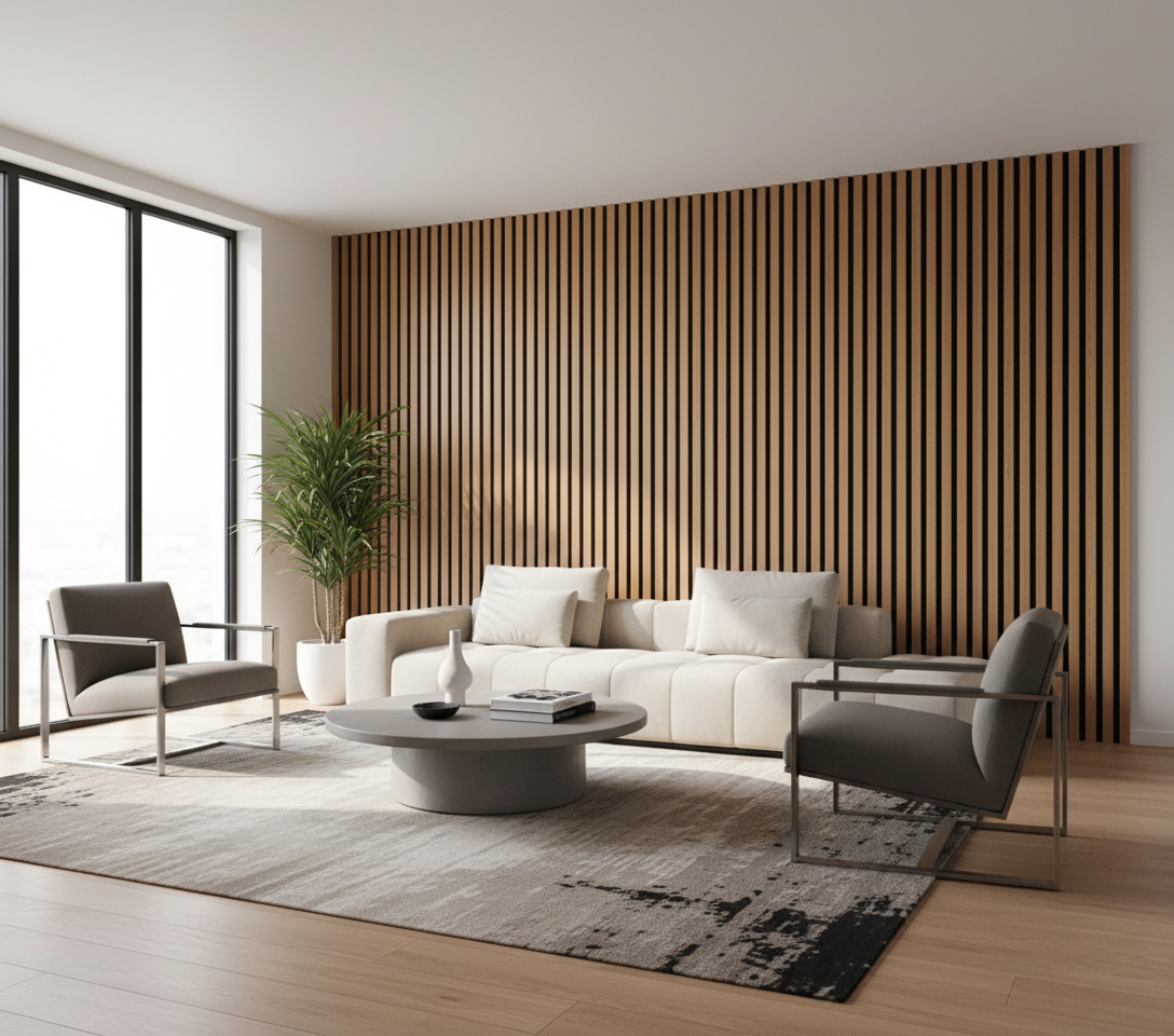 Akustik Wandpaneel Italienische Eiche 275×60 cm – Natürliches Holzdesign mit Schallabsorption