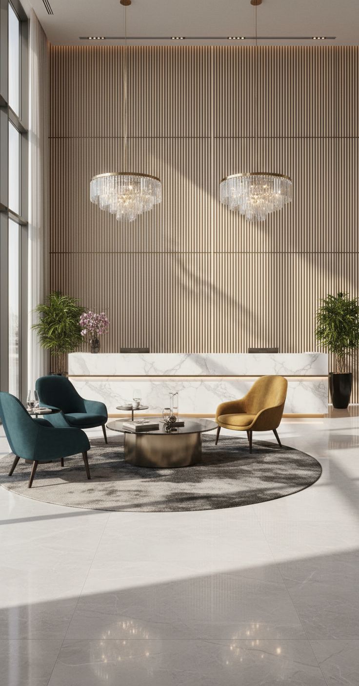 Akustik Wandpaneel Weiß Bronze 275 × 60 cm – Modernes Design & Schallabsorption