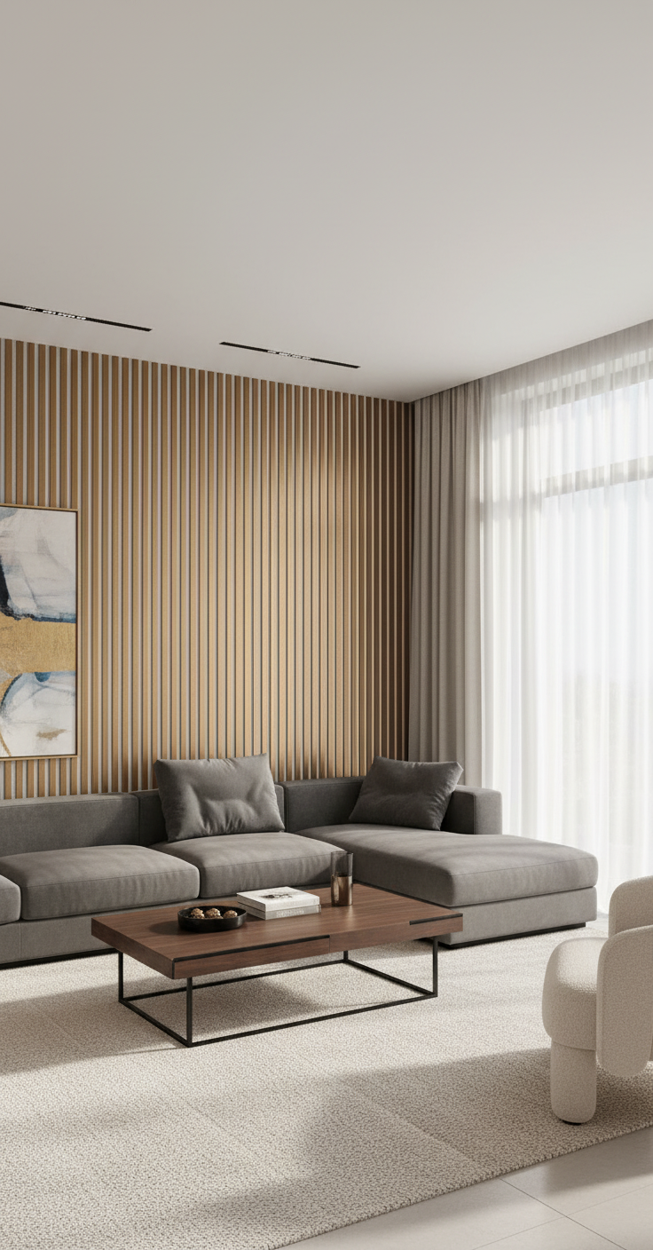 Akustik Wandpaneel Weiß Bronze 275 × 60 cm – Modernes Design & Schallabsorption