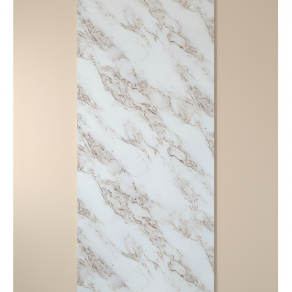 PVC vægpanel Ice Beige Marmor 280 × 122 cm – Vandtæt & Blank