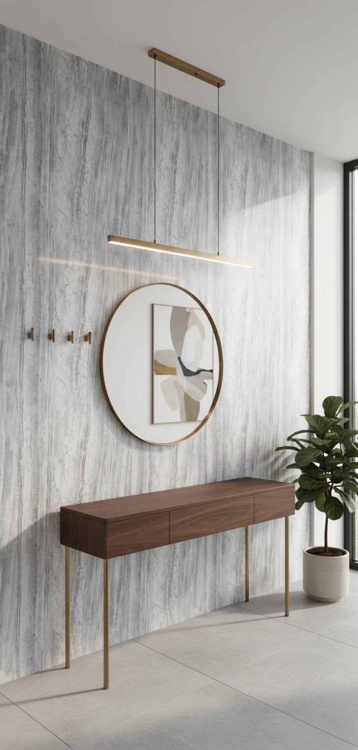 Panel ścienny PVC Titan szary marmur 280 × 122 cm – wodoodporny i nowoczesny