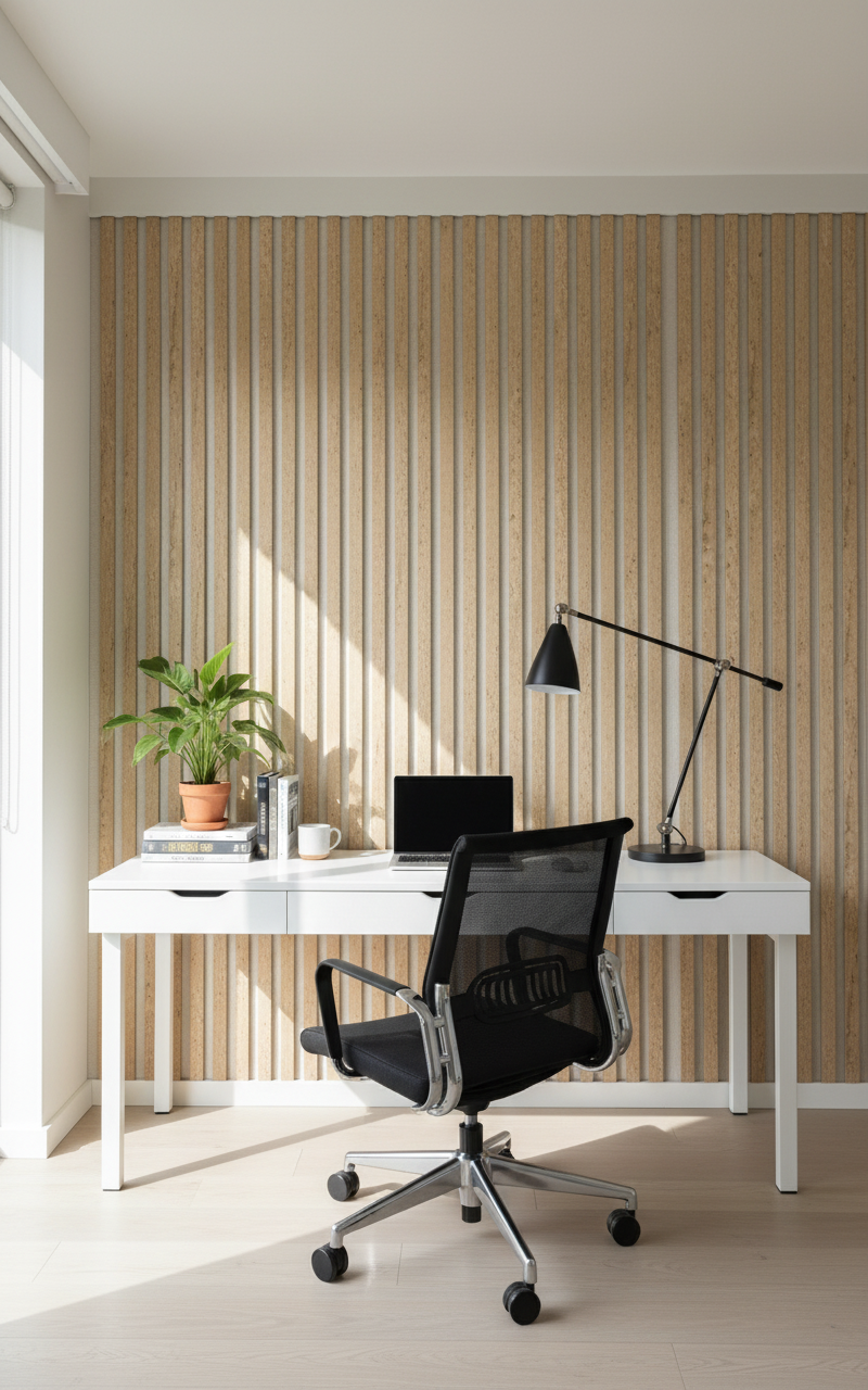 Akustik Wandpaneel Travertin 275 × 60 cm – Steinoptik & Schallabsorption