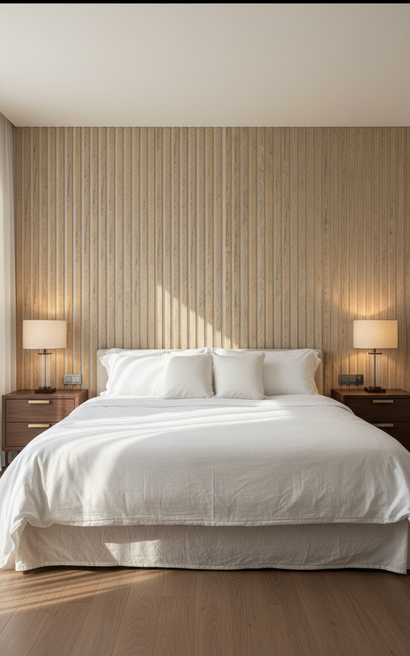 Akustik Wandpaneel Travertin 275 × 60 cm – Steinoptik & Schallabsorption