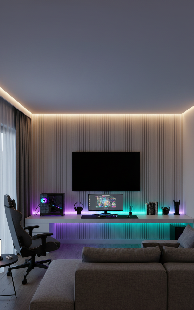 Akustik Wandpaneel Beige & Weiß 275 × 60 cm – Modernes Design & Schallabsorption