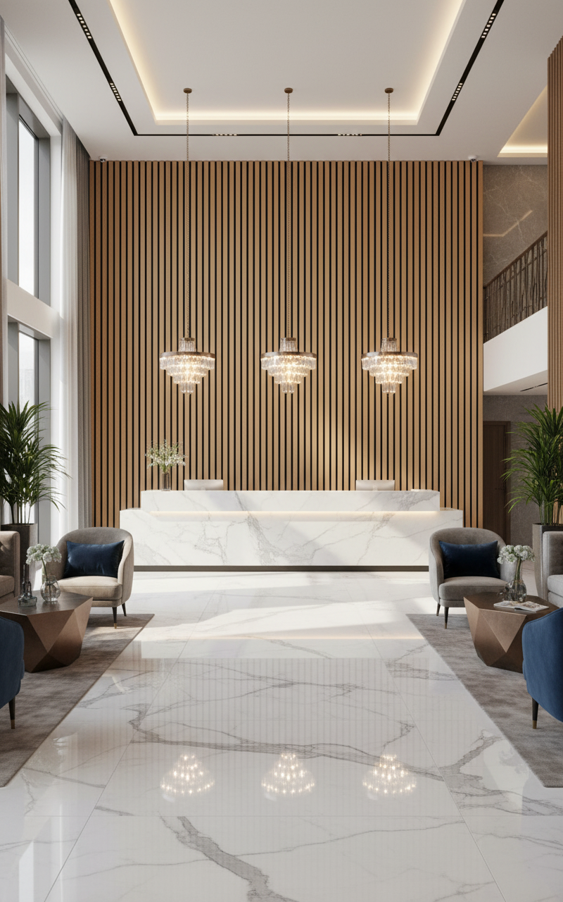 Akustik Wandpaneel Buche 275 × 60 cm – Warme Holzoptik & Schallabsorption