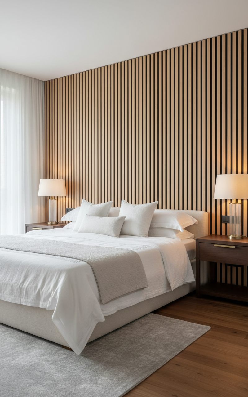 Akustik Wandpaneel Buche 275 × 60 cm – Warme Holzoptik & Schallabsorption