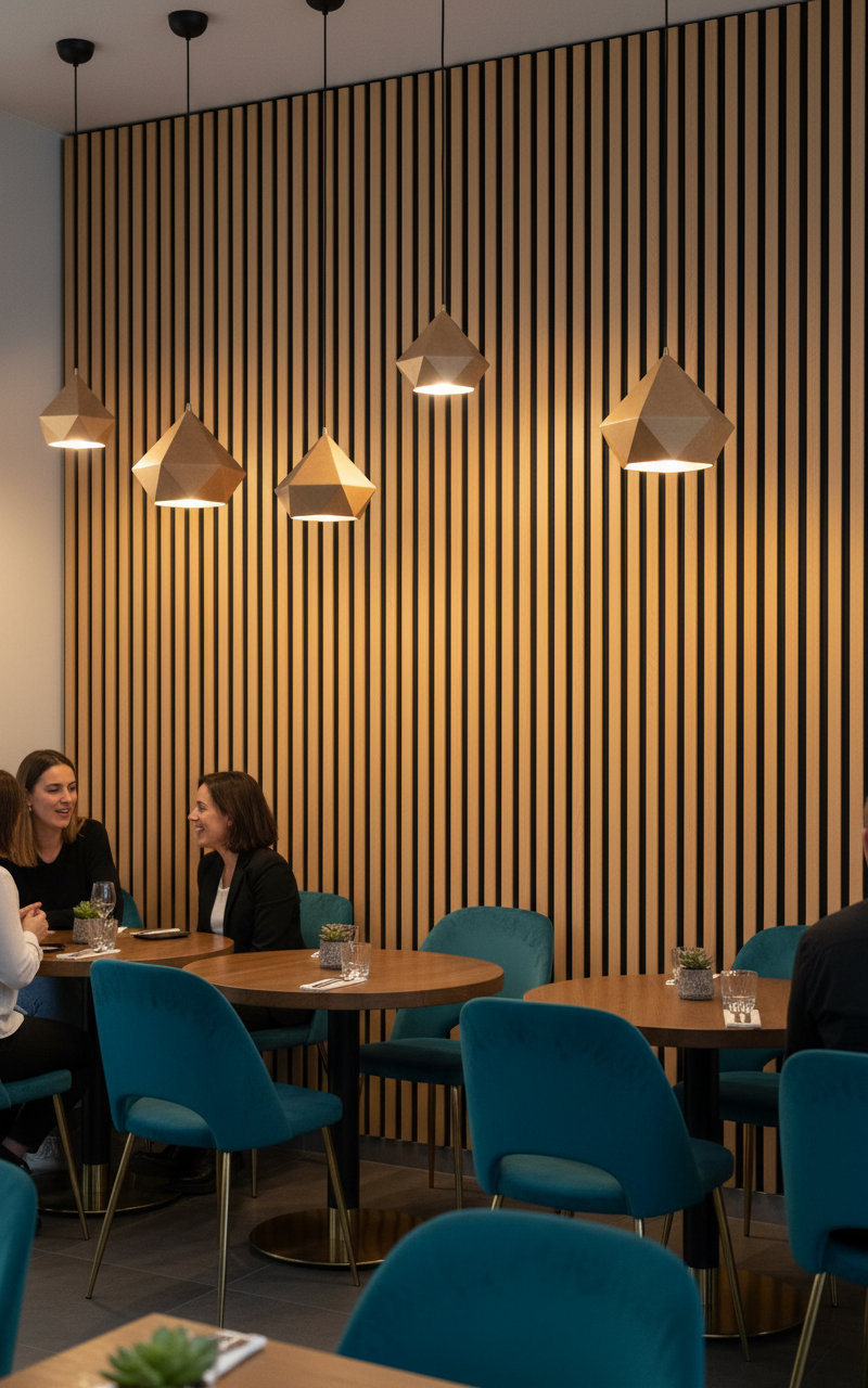 Akustik Wandpaneel Buche 275 × 60 cm – Warme Holzoptik & Schallabsorption