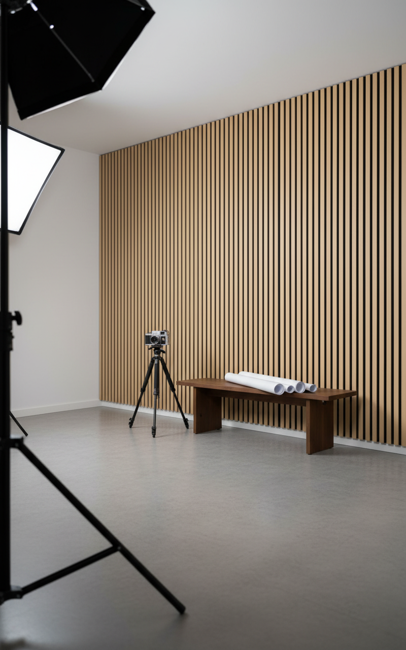 Akustik Wandpaneel Buche 275 × 60 cm – Warme Holzoptik & Schallabsorption