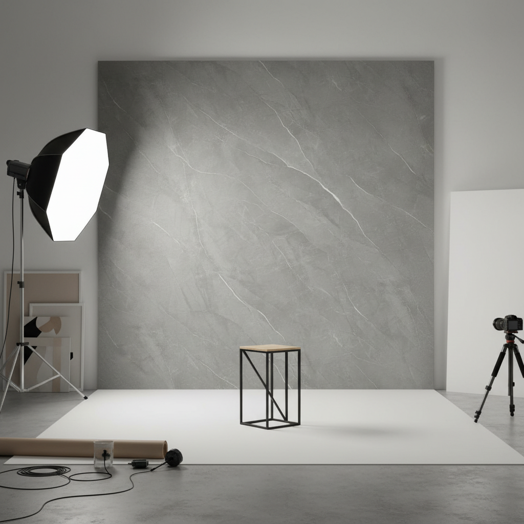 PVC Wandpaneel Helle Steinoptik Grau Matt 280 × 120 cm – Wasserfest & Modern