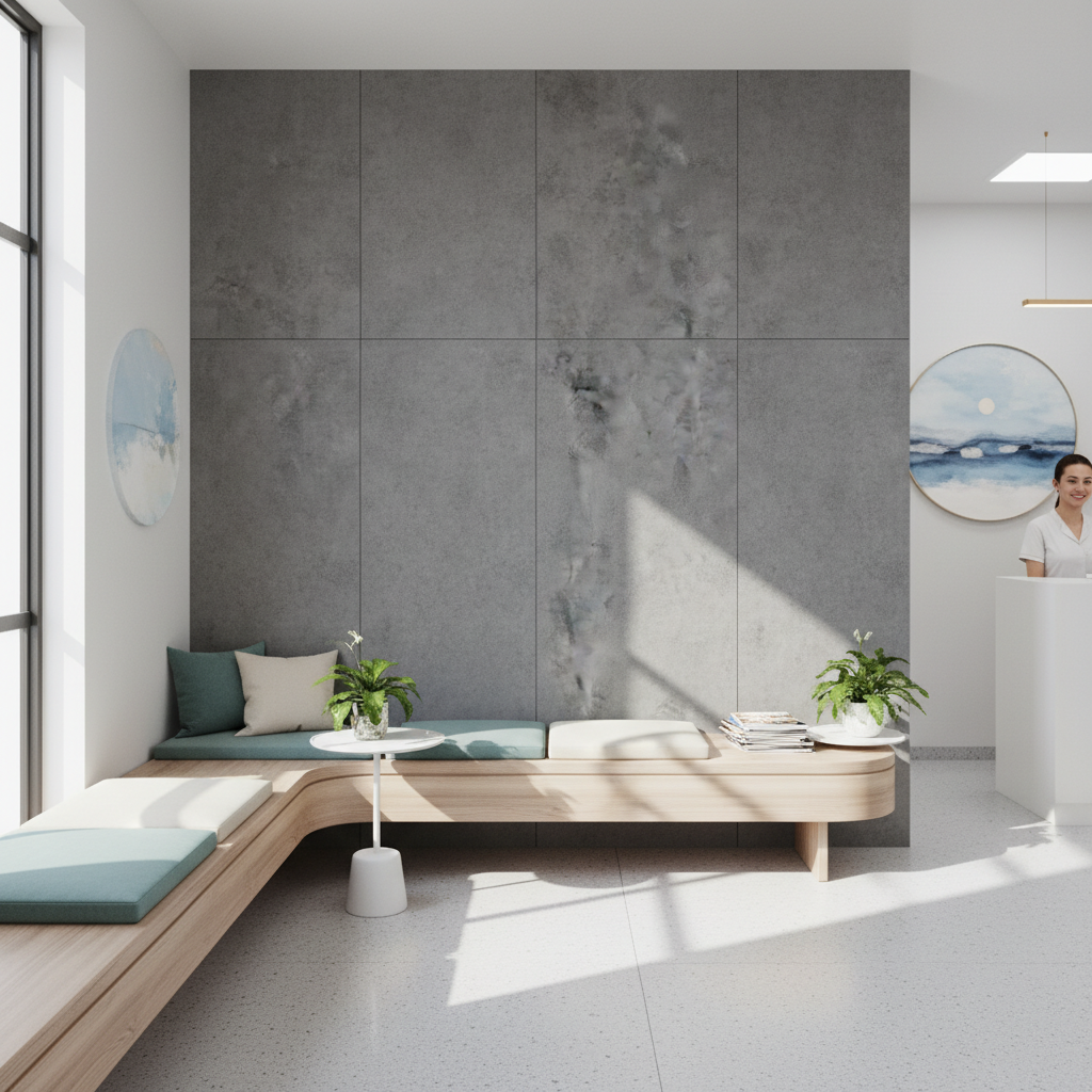 PVC Wandpaneel Betonoptik Grau Matt 280 × 120 cm – Wasserfest & Modern