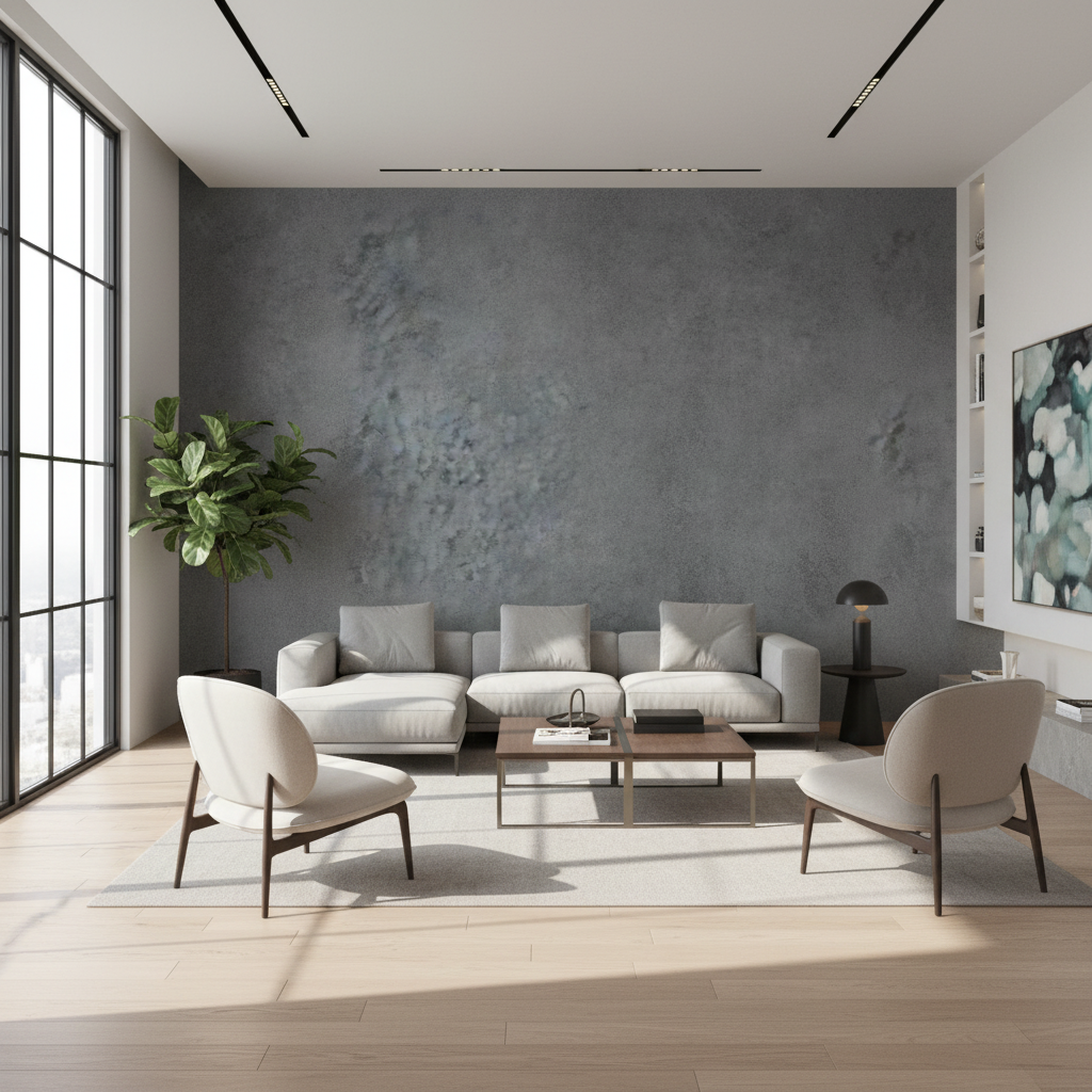 PVC Wandpaneel Betonoptik Grau Matt 280 × 120 cm – Wasserfest & Modern