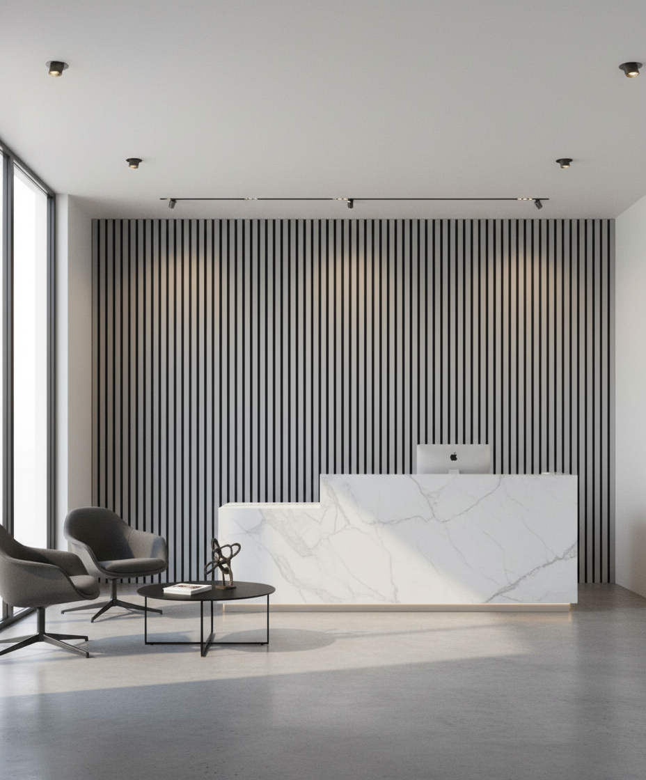 Anthrazit Akustik Wandpaneel 275×60 cm – Moderne Schallabsorption