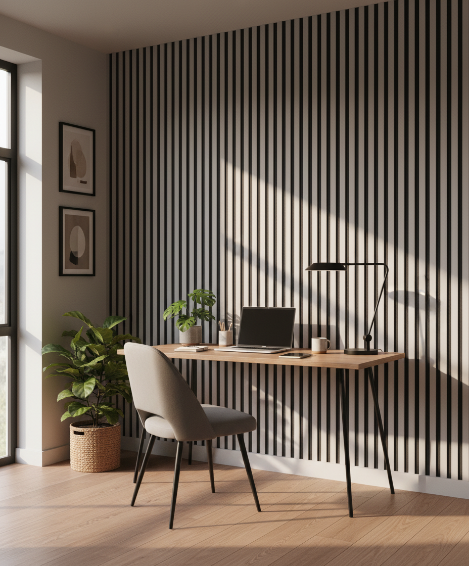 Anthrazit Akustik Wandpaneel 275×60 cm – Moderne Schallabsorption