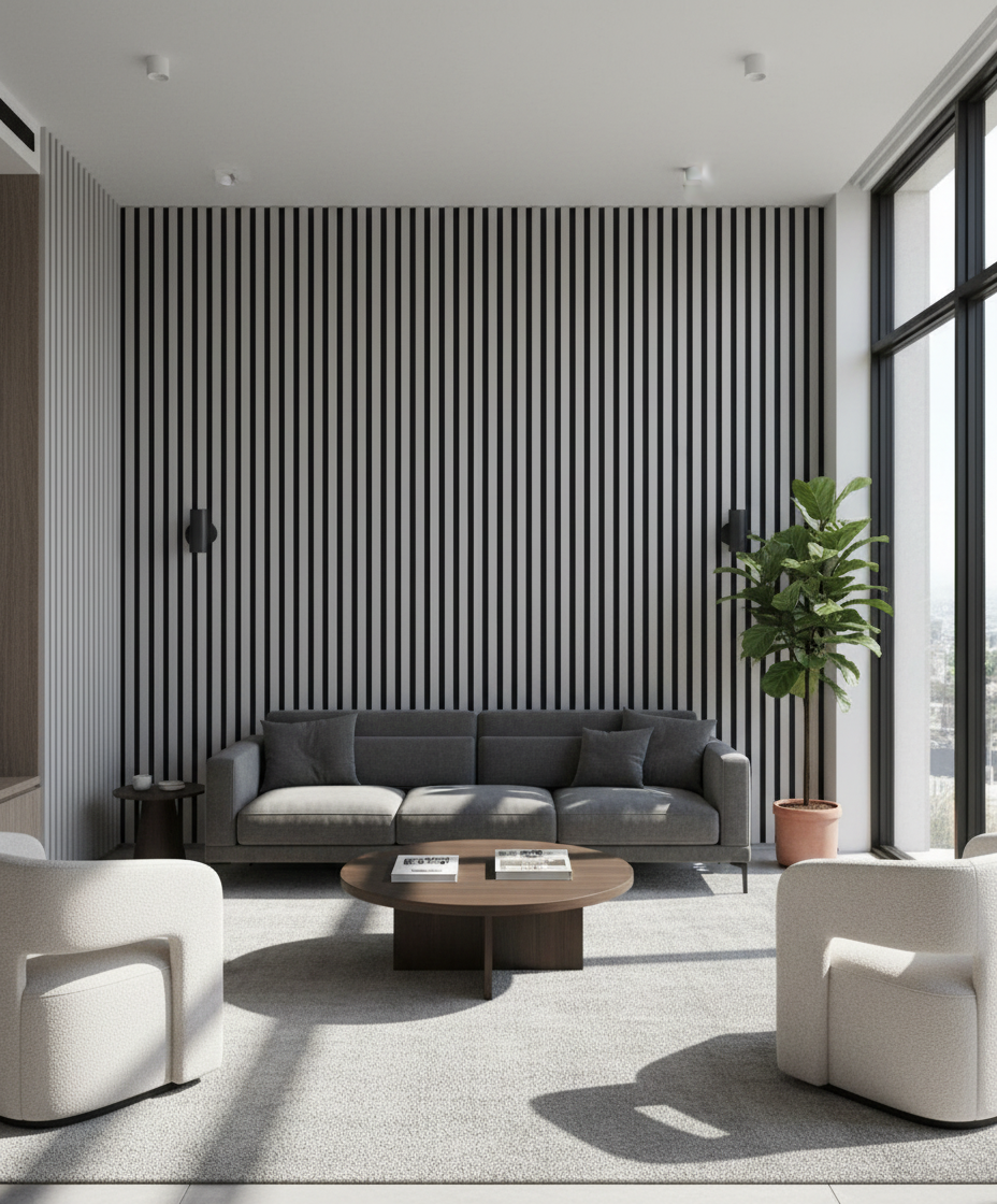 Anthrazit Akustik Wandpaneel 275×60 cm – Moderne Schallabsorption