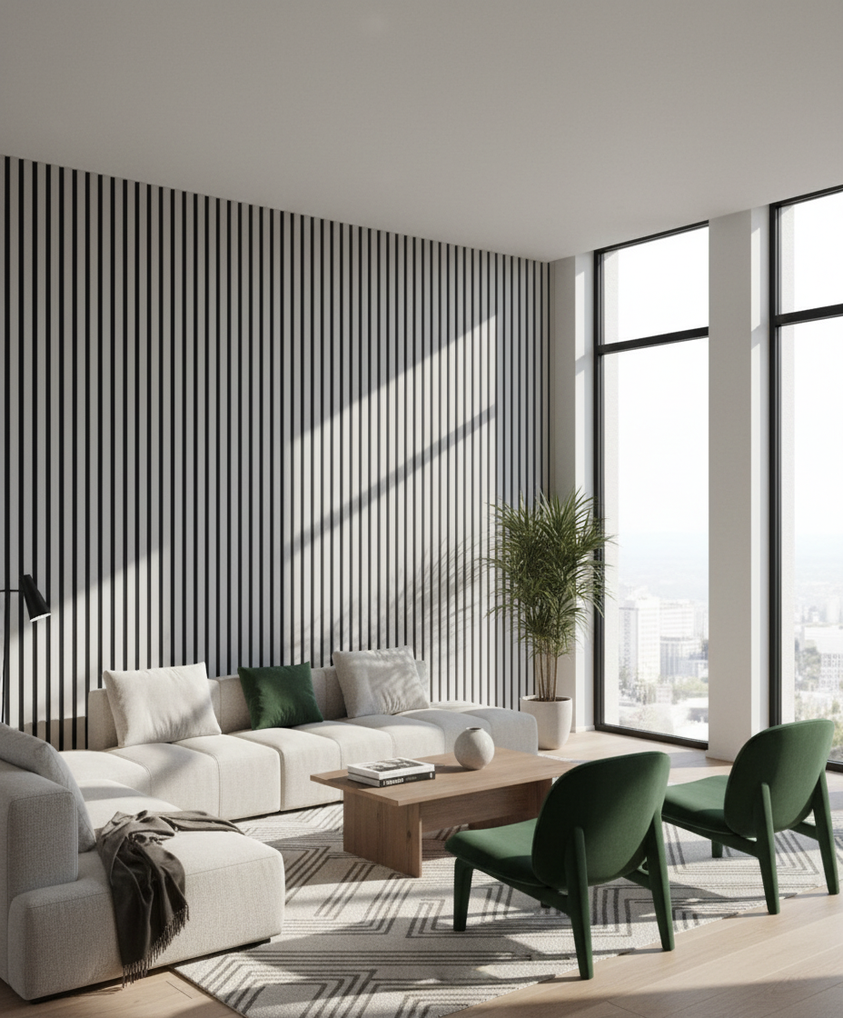 Anthrazit Akustik Wandpaneel 275×60 cm – Moderne Schallabsorption