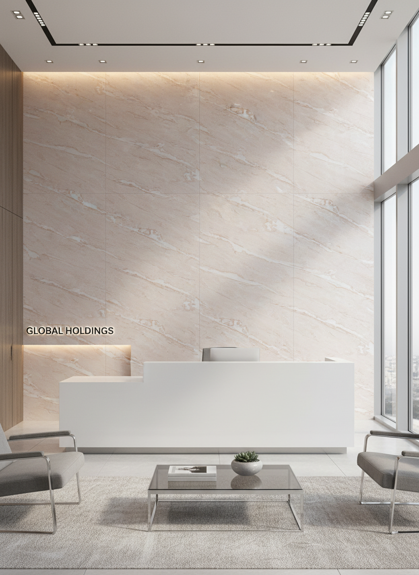 PVC Wandpaneel Beige Marmoroptik 280 × 122 cm – Wasserfeste Wandverkleidung in Naturstein-Optik