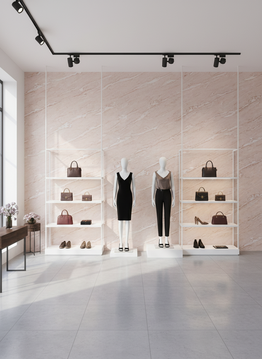 PVC Wandpaneel Beige Marmoroptik 280 × 122 cm – Wasserfeste Wandverkleidung in Naturstein-Optik