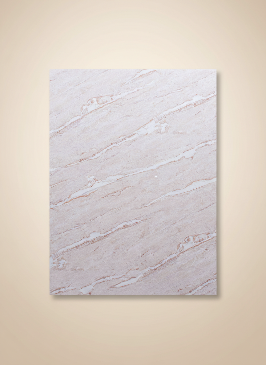 PVC Wandpaneel Beige Marmoroptik 280 × 122 cm – Wasserfeste Wandverkleidung in Naturstein-Optik