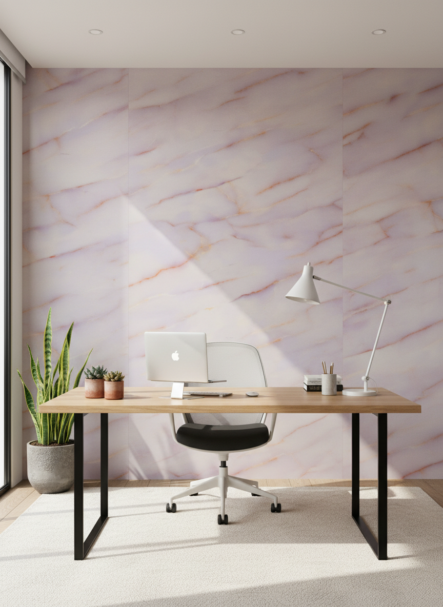 PVC Wandpaneel Miele Honig 280×122 cm – Vanille-Marmor Optik, Wasserfestes Wandpaneel