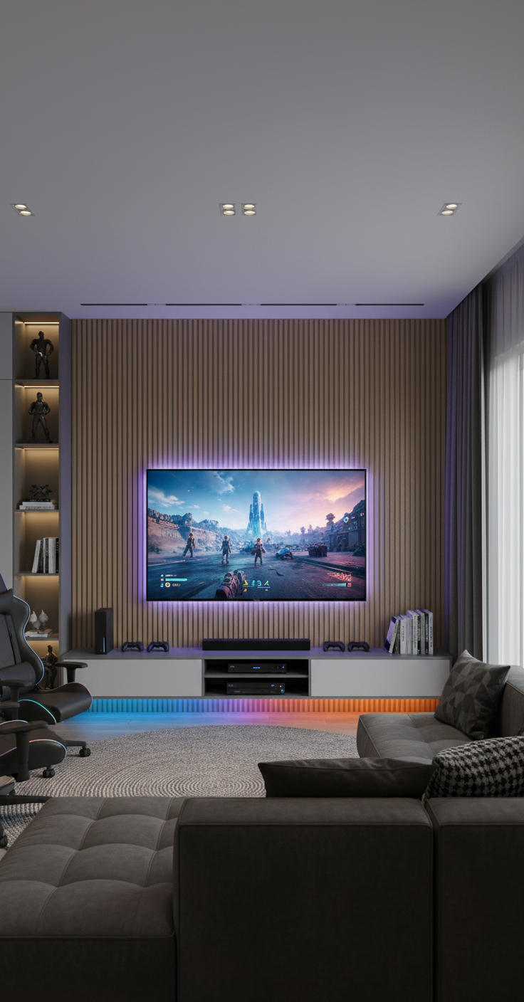 Akustik Wandpaneel Weiß Gold 275×60 cm – Premium Lamellen & Schalldämmung